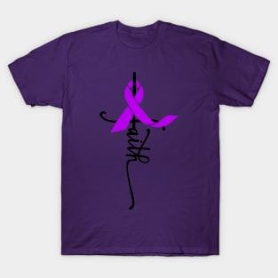 Faith Awareness Ribbon (Purple) T-Shirt